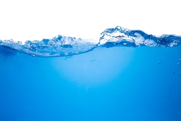 Rolgordijnen Blue water wave abstract background isolated on white  © pongsakorn_jun26
