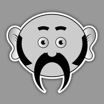 sticker - ridiculous man with a black mustache