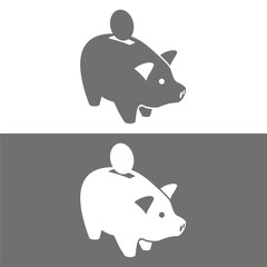Icono hucha cerdito BN © imaagio.stock