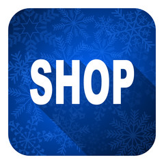 shop flat icon, christmas button