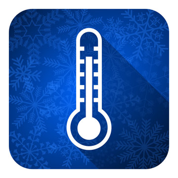 thermometer flat icon, christmas button, temperature sign