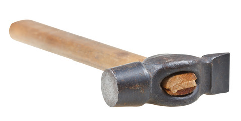 head of Cross Peen Hammer with round face close up