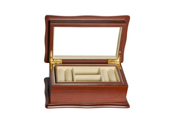 Wooden open casket