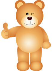 Teddy bear giving the thumbs up sign