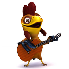 Chicken and guitar