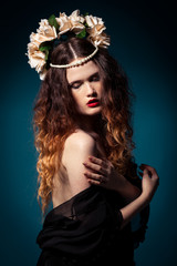 mystical woman, studio shot