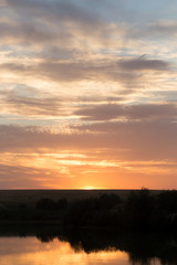 beautiful sunset on the lake