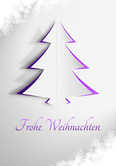 Elegancka kartka świąteczna z życzeniami w barwach fioletu