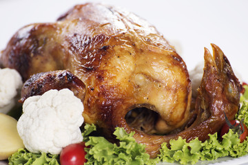 Grilled turkey on the plate