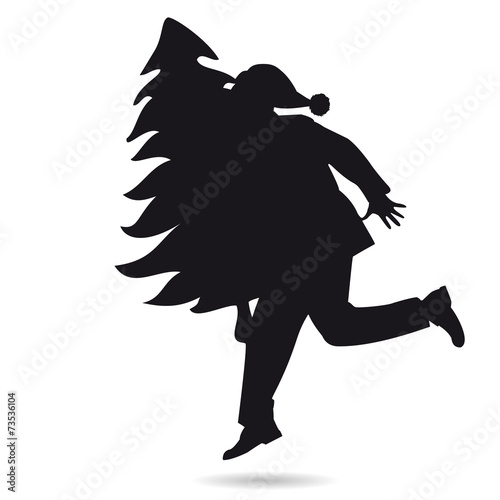 "Weihnachtsmann / Nikolaus - Silhouette" Stockfotos und lizenzfreie