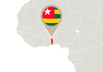 Togo on World map