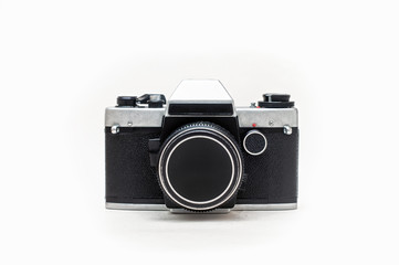 Retro photo camera isolated on a white background