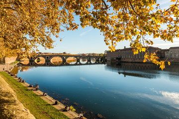 Fototapeta na wymiar La Garonne et le Pont Neuf, Toulouse