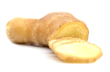 ginger root on white background