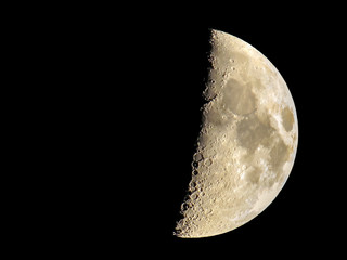 Crescent moon on black background