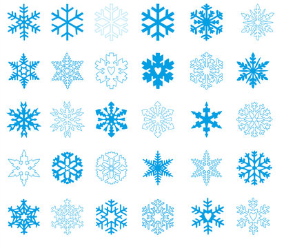 Blaue Schneeflocken