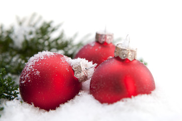 Fototapeta na wymiar boules de Noël rouge