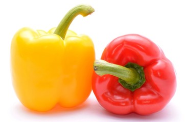Colored Peppers Isolated On White Background