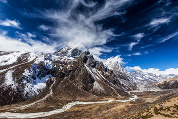 Beautiful alpine scenery in the Himalayas