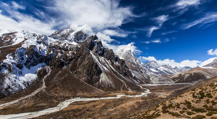 Fototapeta na wymiar Beautiful alpine scenery in the Himalayas