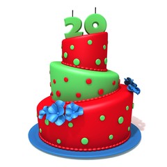 Birthday cake with number twenty