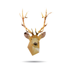 Deer head abstract isolated on a white backgrounds, vector illus