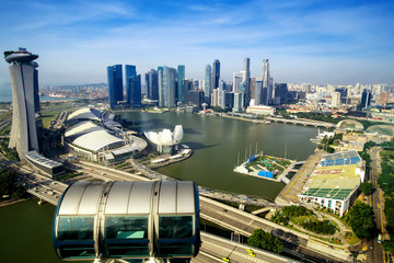 Fototapeta na wymiar marina bay Singapore Skyline