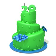 Birthday cake with number twenty