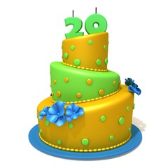 Birthday cake with number twenty