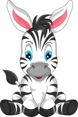 Obraz na płótnie Canvas cute zebra cartoon