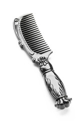 Naklejka premium Black comb isolated on white background, vintage