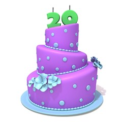 Birthday cake with number twenty