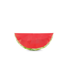 Geometric polygonal fruit, triangles, watermelon, vector illustr