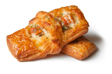 Danish pastries with pork sausage