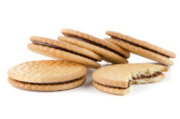 Sandwich biscuits with chocolate filling