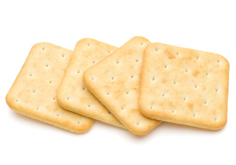 Dry cracker cookies isolated on white background cutout