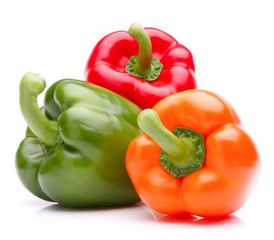 Sweet bell pepper isolated on white background cutout