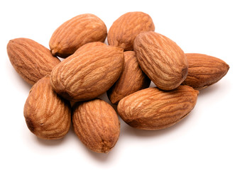 almond nuts isolated on white background close up
