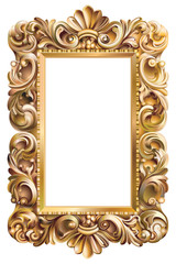 Cadre rococo rectangulaire doré