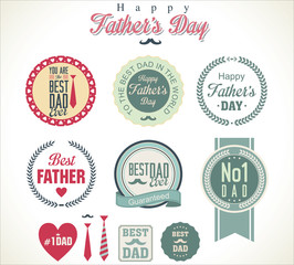 Vintage Happy Fathers Day badges