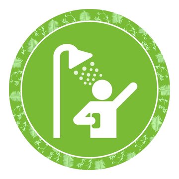 Se doucher dans un panneau vert