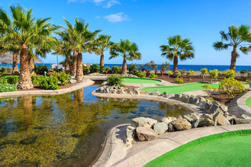 Public gardens on coast of Fuerteventura island, Las Playitas