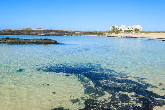 Beach lagoon in El Cotillo town, Fuerteventura, Canary Islands