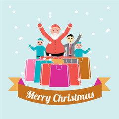 Christmas Illustration over color background