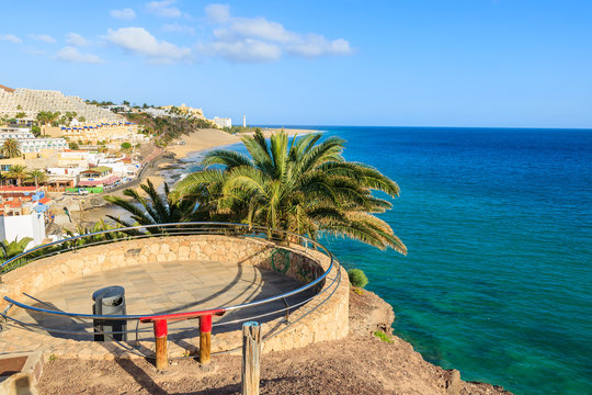 Viewpoint in Morro Jable town on coast of Fuerteventura island