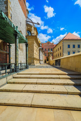 Fototapeta na wymiar Wawel castle on beautiful sunny day in Krakow, Poland