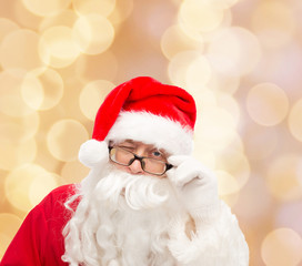 close up of santa claus winking
