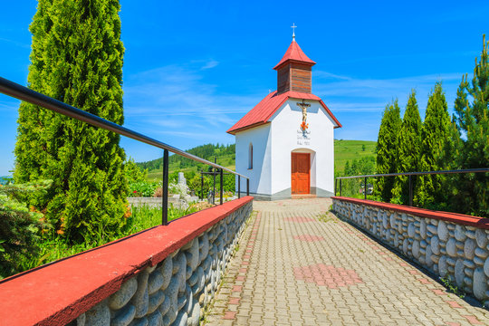Church in summer landscape, Podhale, Tatry Mountains, Poland