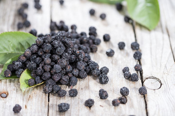 Heap of dried Chokeberries