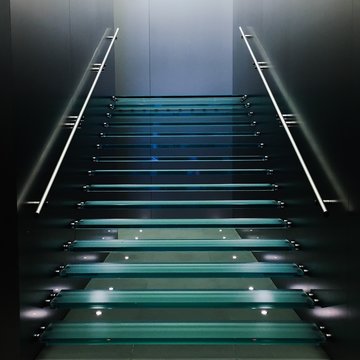 modern glass stairs